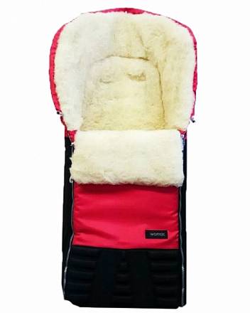 Спальный мешок в коляску №16 из серии Snowman, цвет – красный 